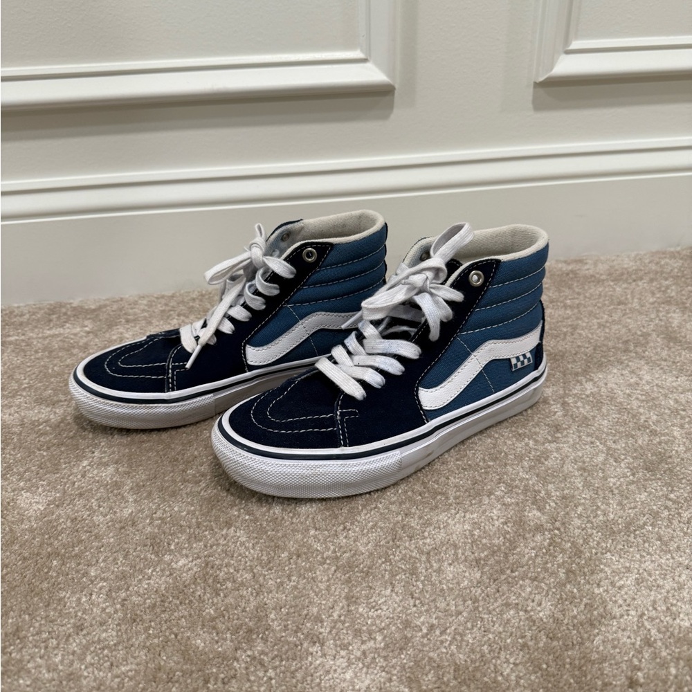 Vans Kids High-Top Sneakers - Navy and White